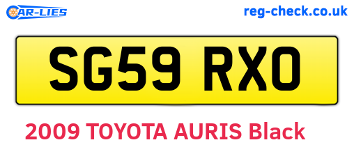 SG59RXO are the vehicle registration plates.