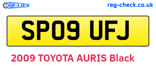 SP09UFJ are the vehicle registration plates.