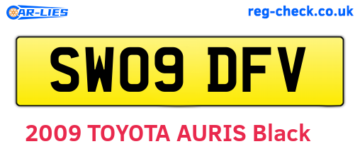 SW09DFV are the vehicle registration plates.