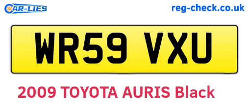 WR59VXU are the vehicle registration plates.