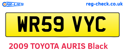 WR59VYC are the vehicle registration plates.