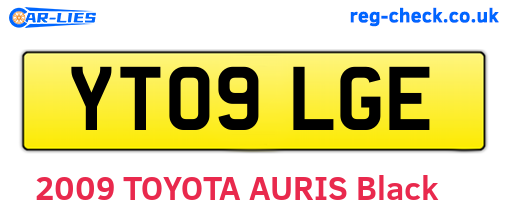 YT09LGE are the vehicle registration plates.