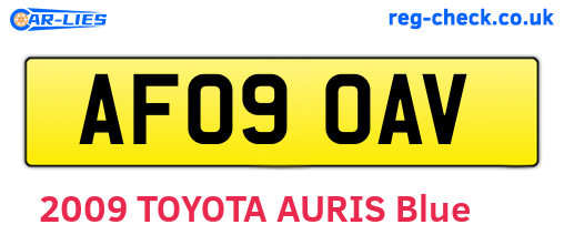 AF09OAV are the vehicle registration plates.