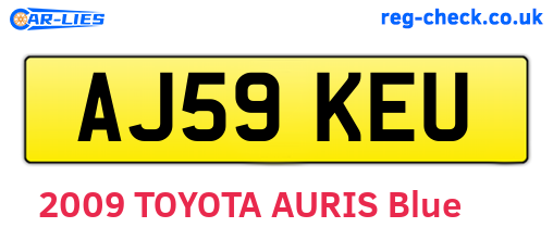 AJ59KEU are the vehicle registration plates.