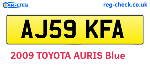 AJ59KFA are the vehicle registration plates.