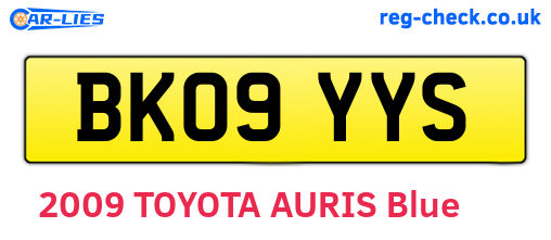 BK09YYS are the vehicle registration plates.