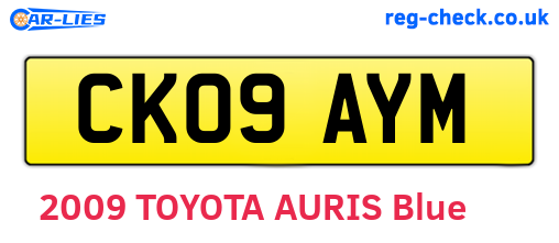 CK09AYM are the vehicle registration plates.