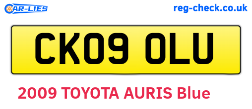 CK09OLU are the vehicle registration plates.