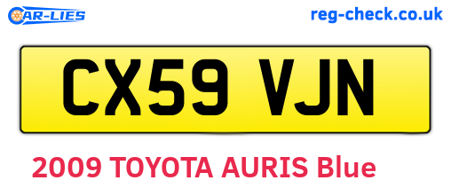 CX59VJN are the vehicle registration plates.