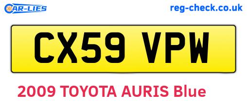 CX59VPW are the vehicle registration plates.