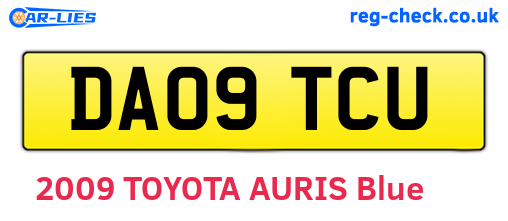 DA09TCU are the vehicle registration plates.