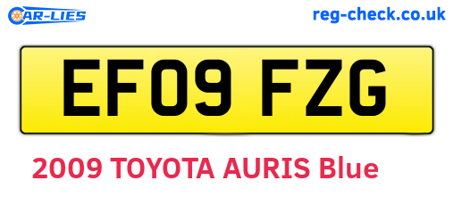 EF09FZG are the vehicle registration plates.