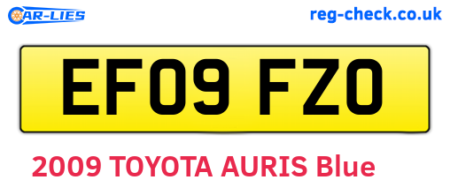EF09FZO are the vehicle registration plates.