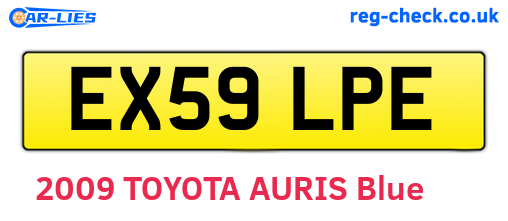 EX59LPE are the vehicle registration plates.