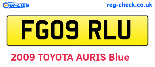 FG09RLU are the vehicle registration plates.