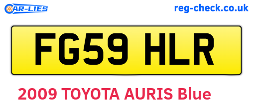FG59HLR are the vehicle registration plates.