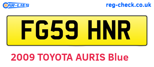 FG59HNR are the vehicle registration plates.
