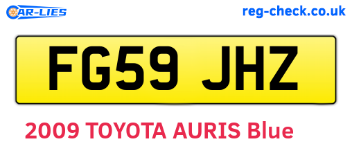 FG59JHZ are the vehicle registration plates.