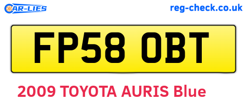 FP58OBT are the vehicle registration plates.