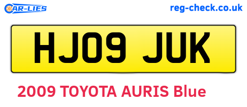 HJ09JUK are the vehicle registration plates.