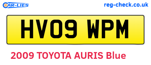 HV09WPM are the vehicle registration plates.