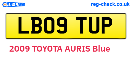 LB09TUP are the vehicle registration plates.