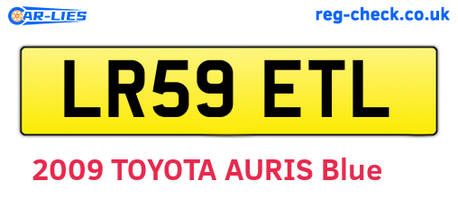 LR59ETL are the vehicle registration plates.