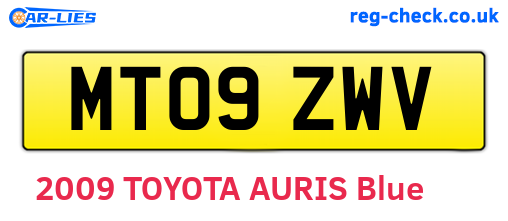 MT09ZWV are the vehicle registration plates.