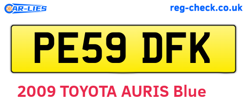 PE59DFK are the vehicle registration plates.