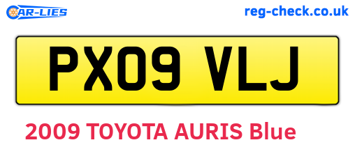 PX09VLJ are the vehicle registration plates.