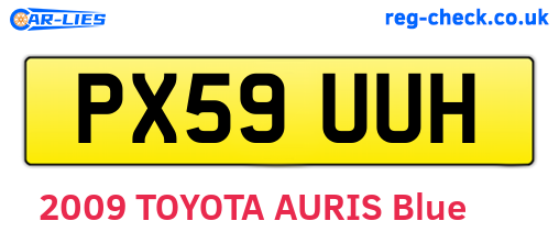 PX59UUH are the vehicle registration plates.