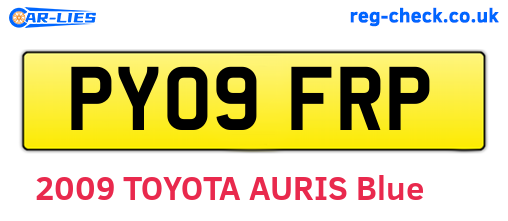 PY09FRP are the vehicle registration plates.