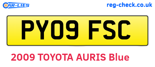PY09FSC are the vehicle registration plates.