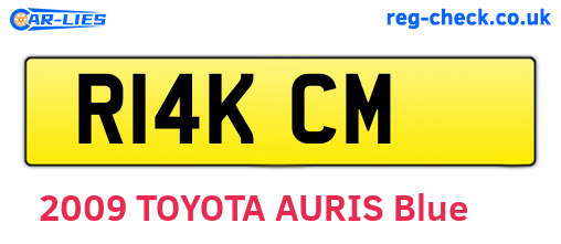 R14KCM are the vehicle registration plates.