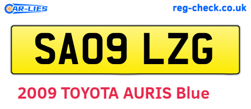 SA09LZG are the vehicle registration plates.