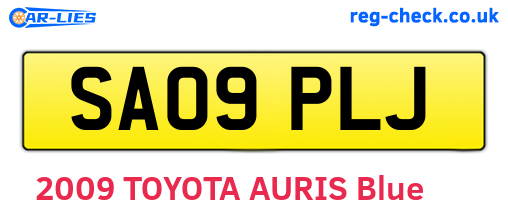 SA09PLJ are the vehicle registration plates.