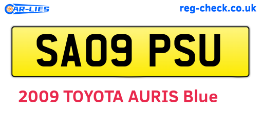 SA09PSU are the vehicle registration plates.