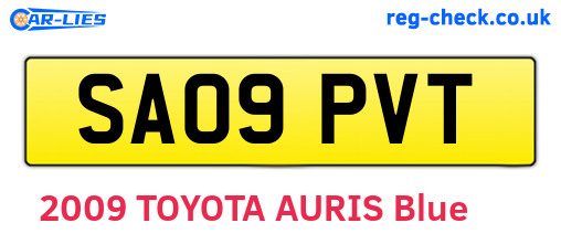 SA09PVT are the vehicle registration plates.