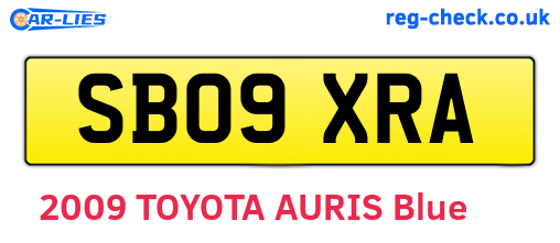 SB09XRA are the vehicle registration plates.