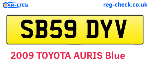 SB59DYV are the vehicle registration plates.