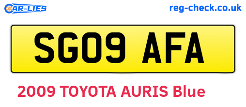 SG09AFA are the vehicle registration plates.