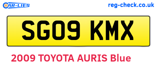 SG09KMX are the vehicle registration plates.