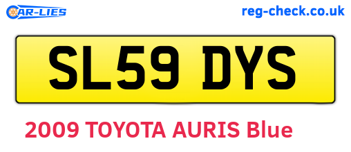 SL59DYS are the vehicle registration plates.