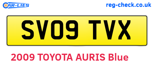 SV09TVX are the vehicle registration plates.