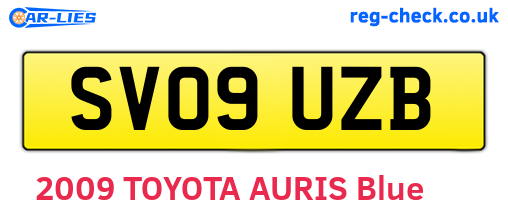 SV09UZB are the vehicle registration plates.