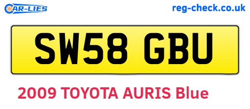 SW58GBU are the vehicle registration plates.