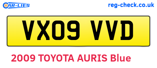 VX09VVD are the vehicle registration plates.