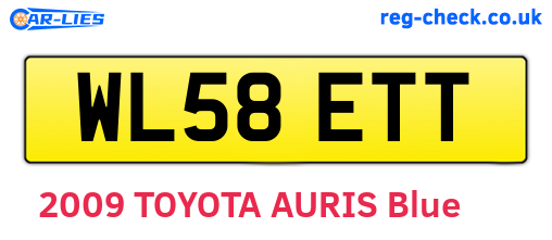 WL58ETT are the vehicle registration plates.