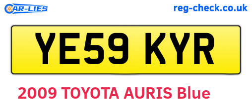 YE59KYR are the vehicle registration plates.
