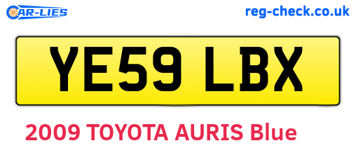 YE59LBX are the vehicle registration plates.